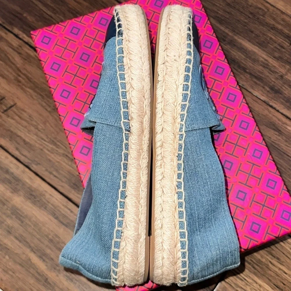 Tory Burch Espadrilles denim leather cap toe flats loafers platforms